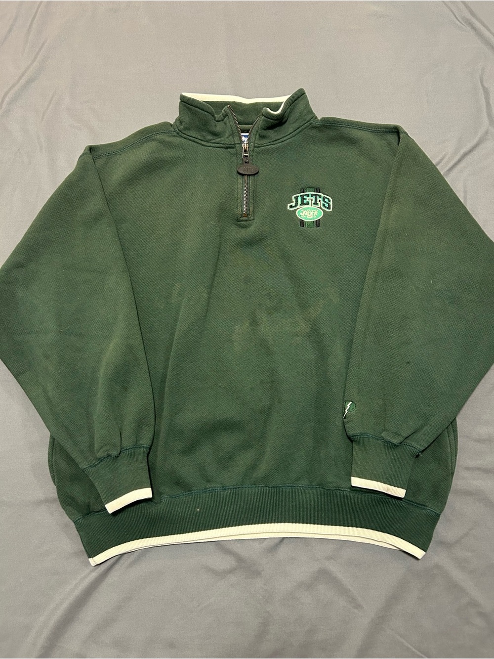 Authentic Vintage 90’s Pro Player / NFL / New York Jets Quarter Zip Sweater